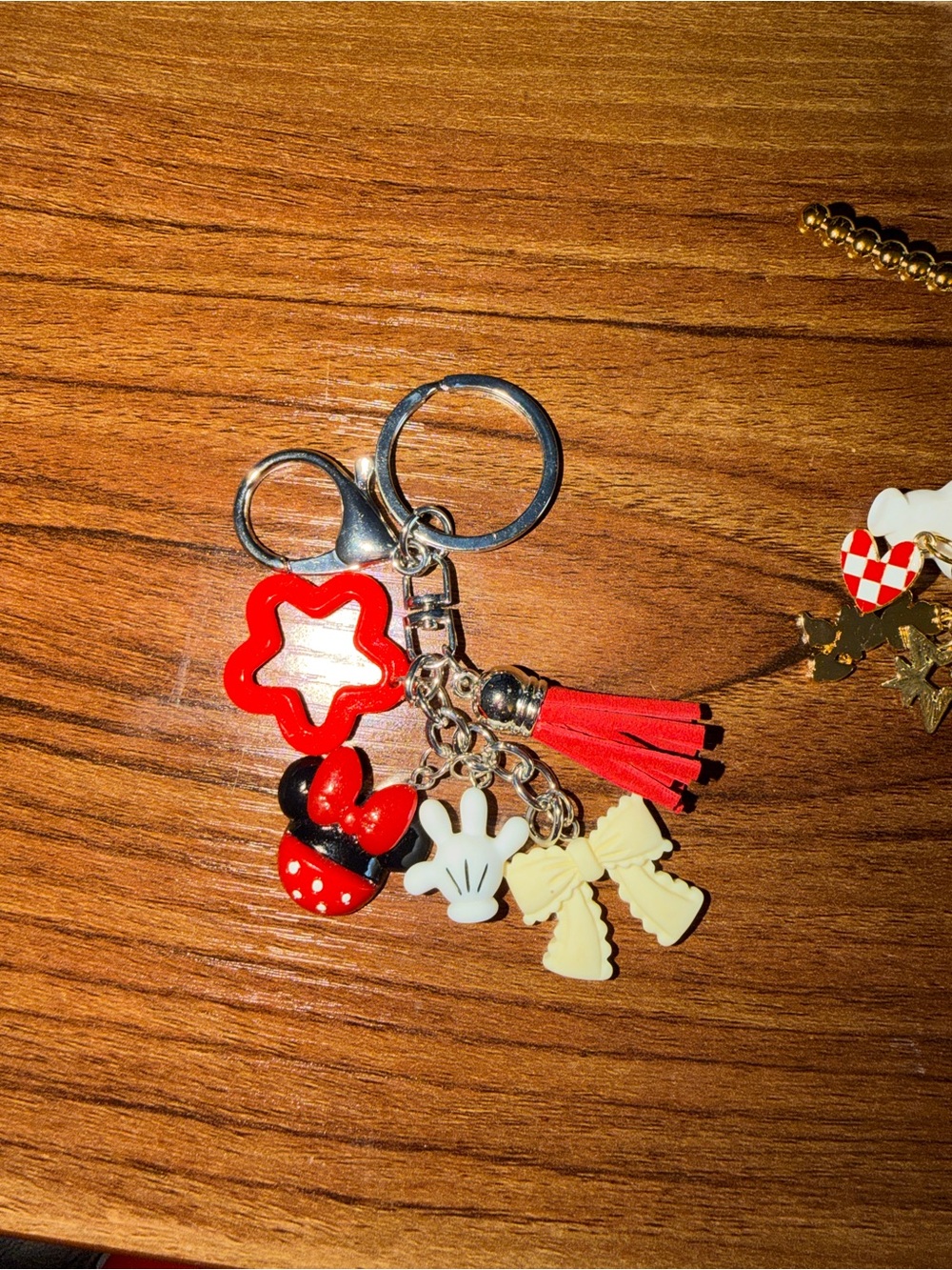 Red minnie Tassel Charm Keychain for Women